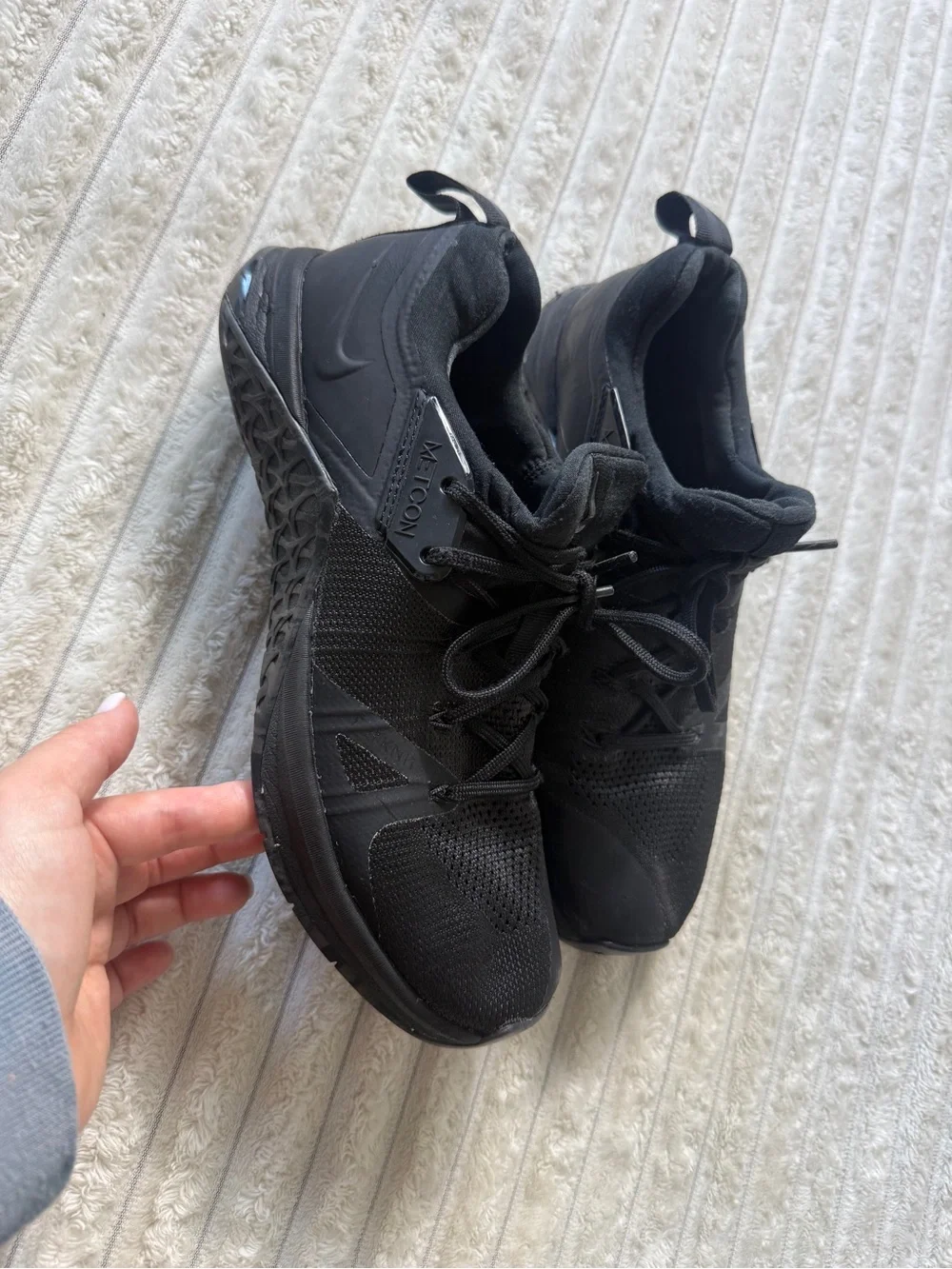 Nike Metcon Black Low Top Lace Up Athletic Sneakers Rubber Outsole Men’s Gym